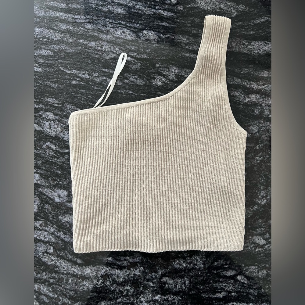 Baby on Sculpt Knit One-Shoulder Cropped Tank